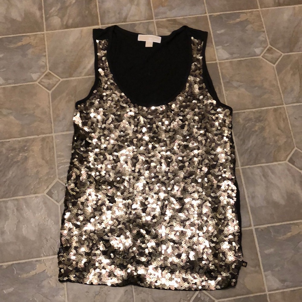 Michael Kors MK gold sequin tank top